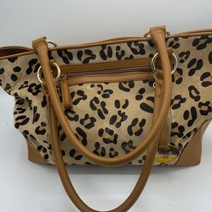 Genuine Leather & calf hair tote